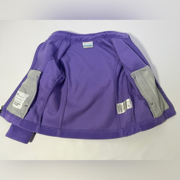 Columbia Toddler Girls Purple Fleece Jacket Size 3T Benton Springs Full Zip Coat - Picture 12 of 14